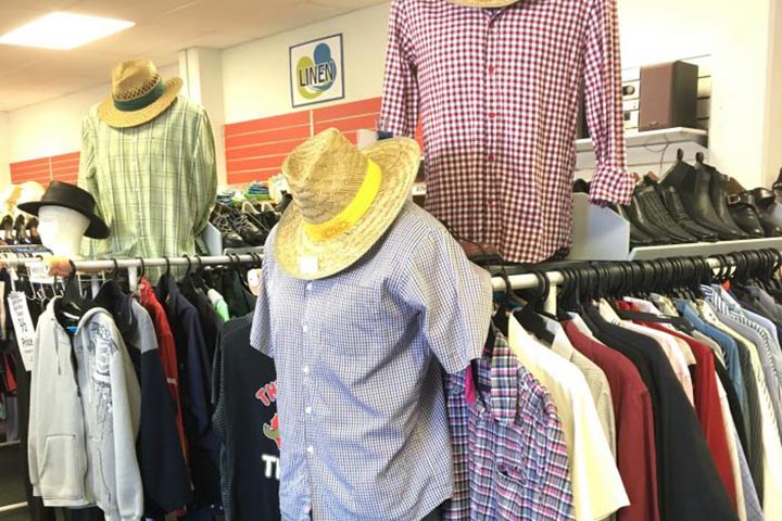 Mens t-shirts in charity shop